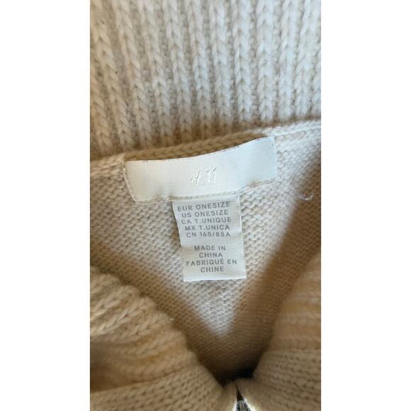 H&M Women's Knitted Zip-Up Collar Sweater Vest Light Beige Side Slit One Size - Picture 5 of 6